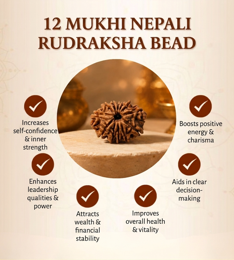 12 Mukhi Nepali Rudraksha Bead for Confidence & Vitality