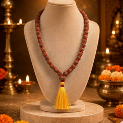 5 Mukhi Nepali Rudraksha Single Layer Velvet Mala GGTL
