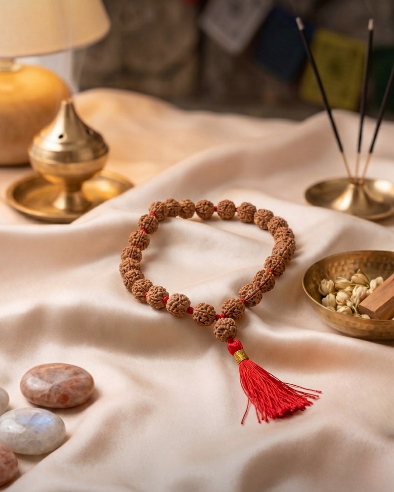 5 Mukhi Nepali 27 Bead Japa Mala for Meditation & Chanting
