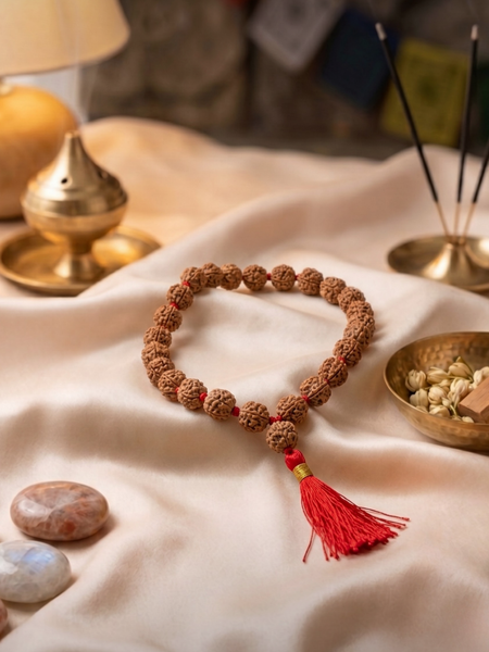 5 Mukhi Nepali 27 Bead Japa Mala for Meditation & Chanting