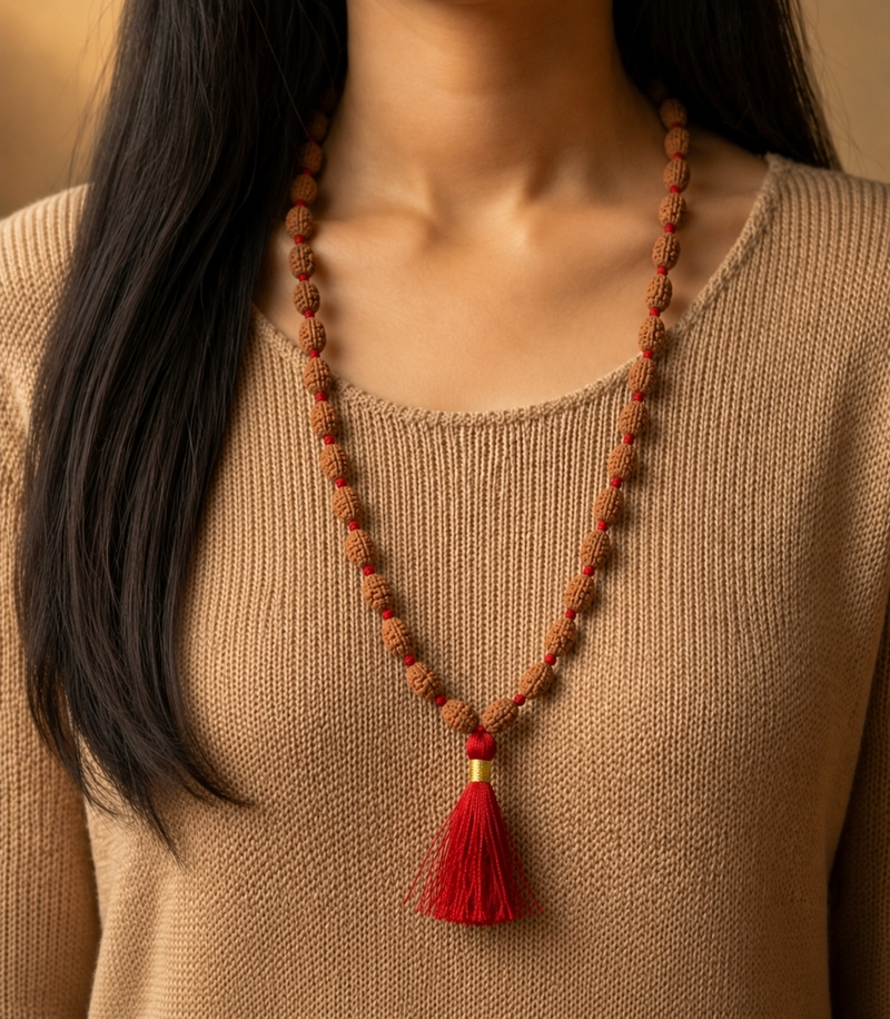 2 Mukhi Indonesian Rudraksha Bead Mala (GGTL Certified)