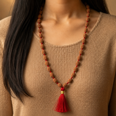 2 Mukhi Indonesian Rudraksha Bead Mala (GGTL Certified)