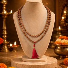 2 Mukhi Indonesian Rudraksha Bead Mala (GGTL Certified)
