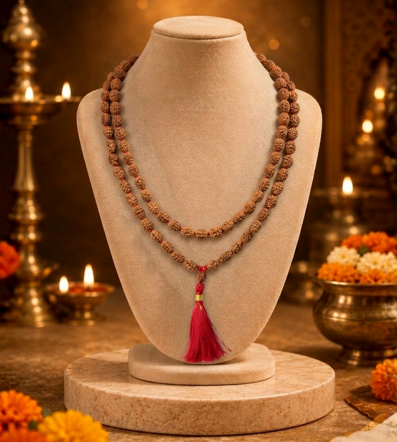 2 Mukhi Indonesian Rudraksha Bead Mala (GGTL Certified)