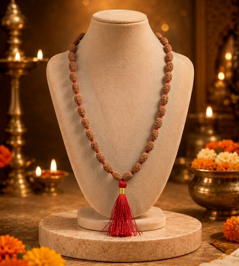 2 Mukhi Indonesian Rudraksha Bead Mala (GGTL Certified)