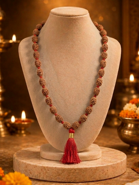 3 Mukhi Indonesian Rudraksha Beaded Mala