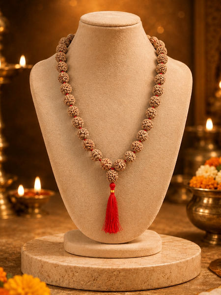 4 Mukhi Nepali Rudraksha Mala for Creativity & Focus