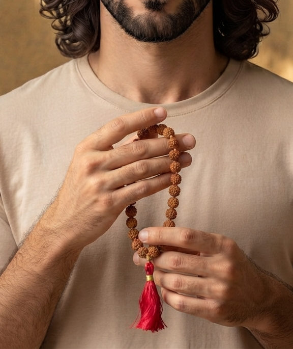 5 Mukhi Indonesian 27 Bead Japa Mala  for Chanting & Peace