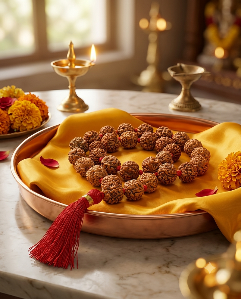 5 Mukhi Indonesian 27 Bead Japa Mala  for Chanting & Peace