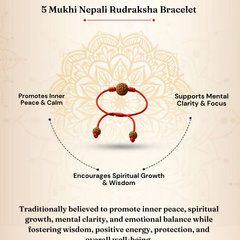 5 Mukhi Nepali Rudraksha Bracelet for Peace & Wellbeing