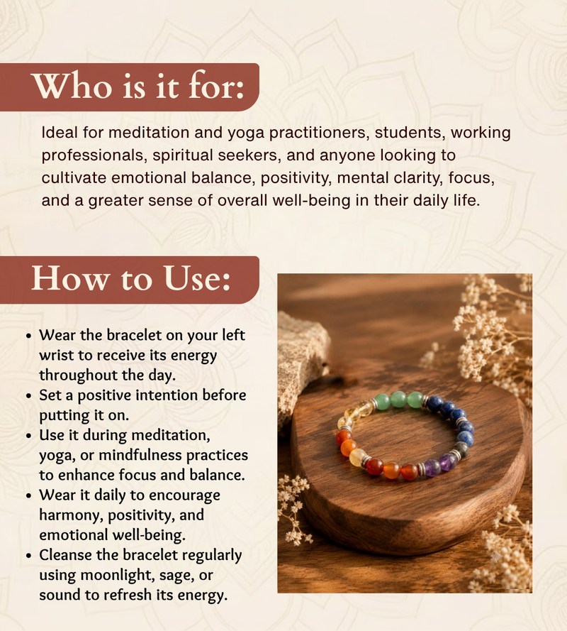 7 Chakra Bracelet for Healing, Balance & Positivity