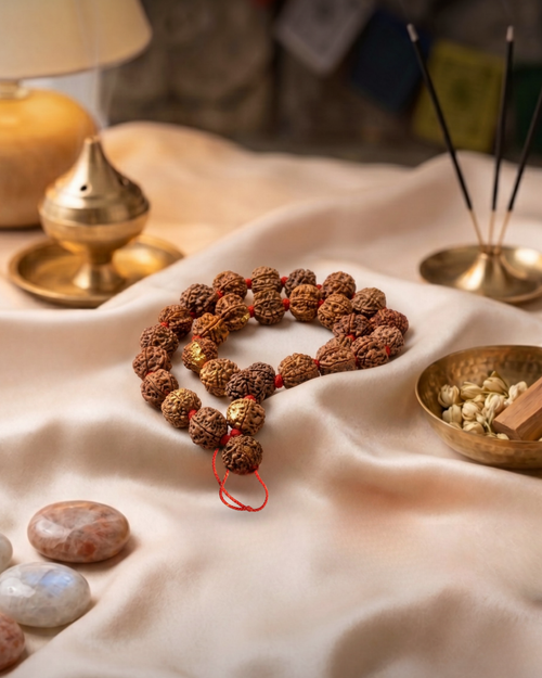7 Mukhi Nepali Rudraksha Mala 33 Beads for Prosperity
