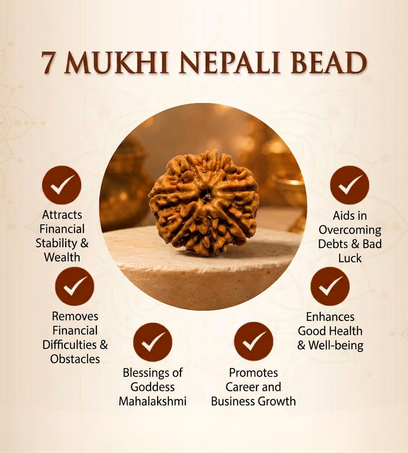 7 Mukhi Nepali Rudraksha Bead for Wealth & Prosperity