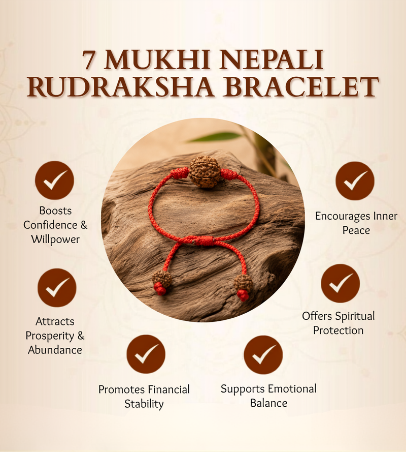 7 Mukhi Nepali Rudraksha Bracelet for Wealth & Prosperity