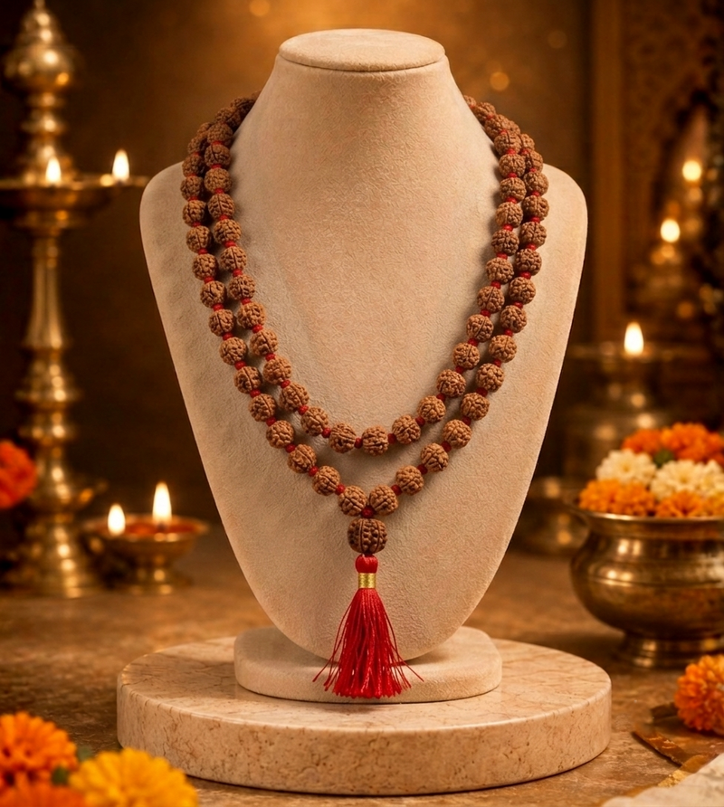 7 Mukhi Indonesian Rudraksha Mala for Prosperity & Success