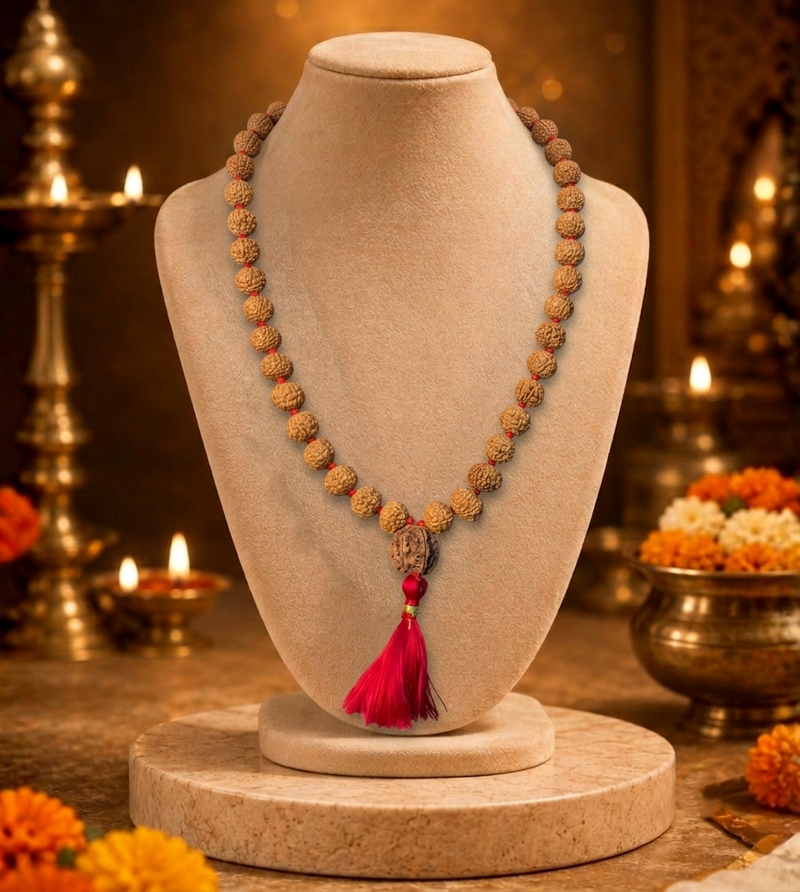 7 Mukhi Indonesian Rudraksha Mala for Prosperity & Success