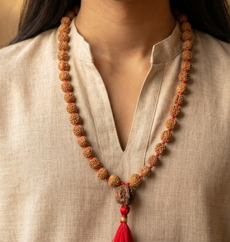 7 Mukhi Indonesian Rudraksha Mala for Prosperity & Success