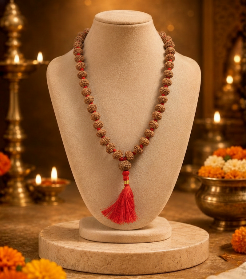 9 Mukhi Indonesian Rudraksha 54 Bead Mala