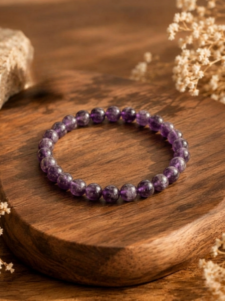 Amethyst Bracelet for Calm Mind, Meditation & Stress Relief
