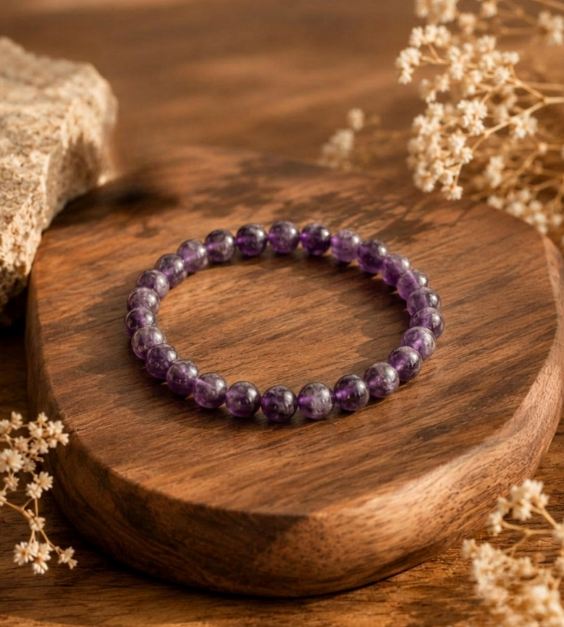 Amethyst Bracelet for Calm Mind, Meditation & Stress Relief