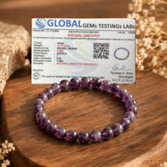 Amethyst Bracelet for Calm Mind, Meditation & Stress Relief