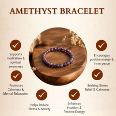 Amethyst Bracelet for Calm Mind, Meditation & Stress Relief