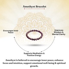 Amethyst Bracelet for Calm Mind, Meditation & Stress Relief