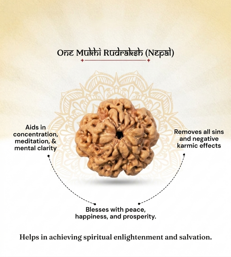 1 Mukhi Nepali Rudraksha Bead for Protection & Inner Peace