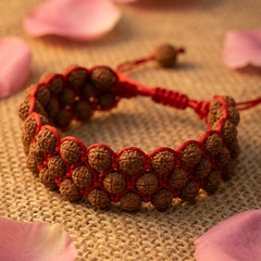 5 Mukhi Indonesian 3 Layer Rudraksha Bracelet for Balance