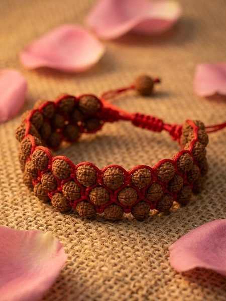 5 Mukhi Indonesian 3 Layer Rudraksha Bracelet for Balance