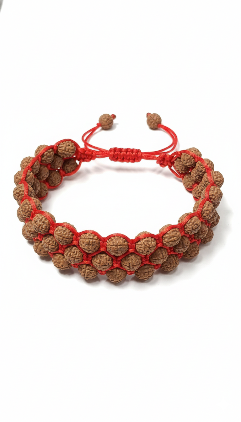 5 Mukhi Indonesian 3 Layer Rudraksha Bracelet for Balance