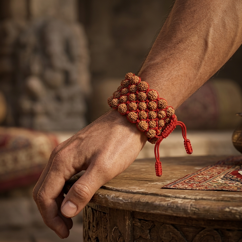 5 Mukhi Indonesian 5 Layer Rudraksha Bracelet for Protection