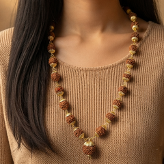 5 Mukhi Indonesian Gold Plated Mala for Spiritual Wear