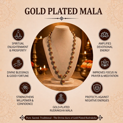 5 Mukhi Indonesian Gold Plated Mala for Spiritual Wear