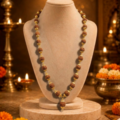 5 Mukhi Indonesian Gold Plated Mala for Spiritual Wear