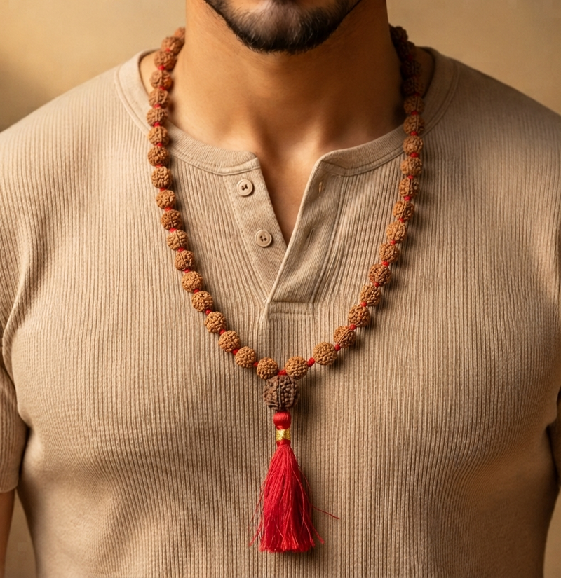 7 Mukhi Indonesian Rudraksha Mala for Prosperity & Success