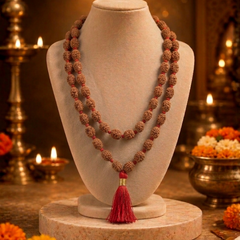 3 Mukhi Indonesian Rudraksha Beaded Mala