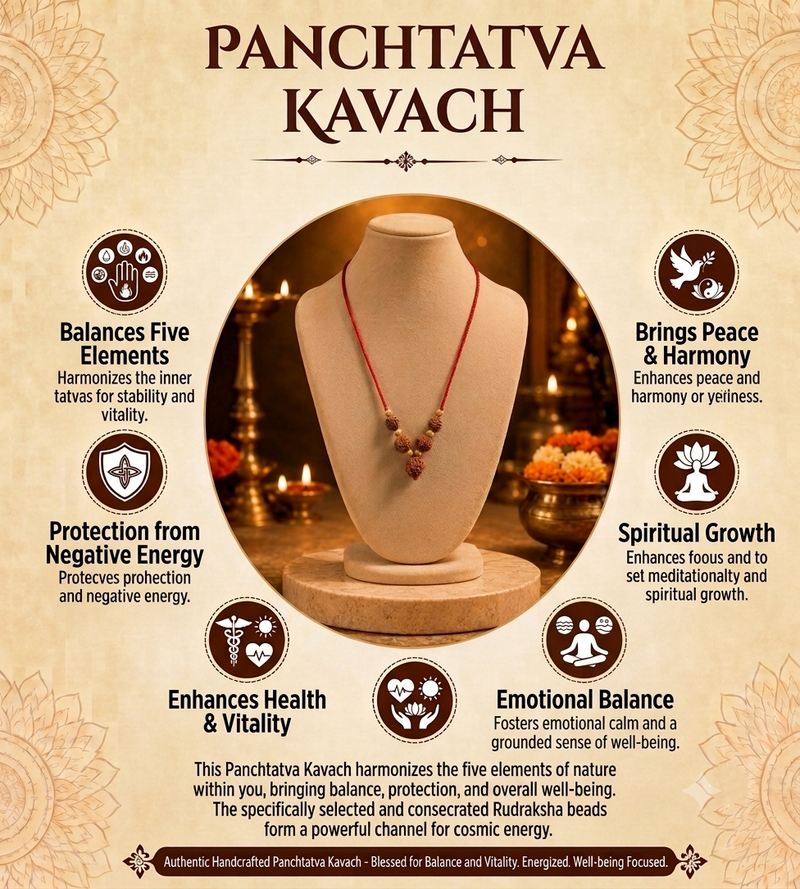 Panch Tatva Kavach 3-7 Mukhi Nepali for Success & Balance