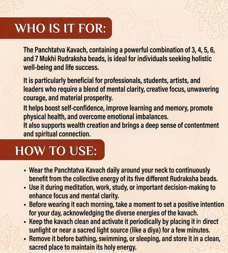 Panch Tatva Kavach 3-7 Mukhi Nepali for Success & Balance