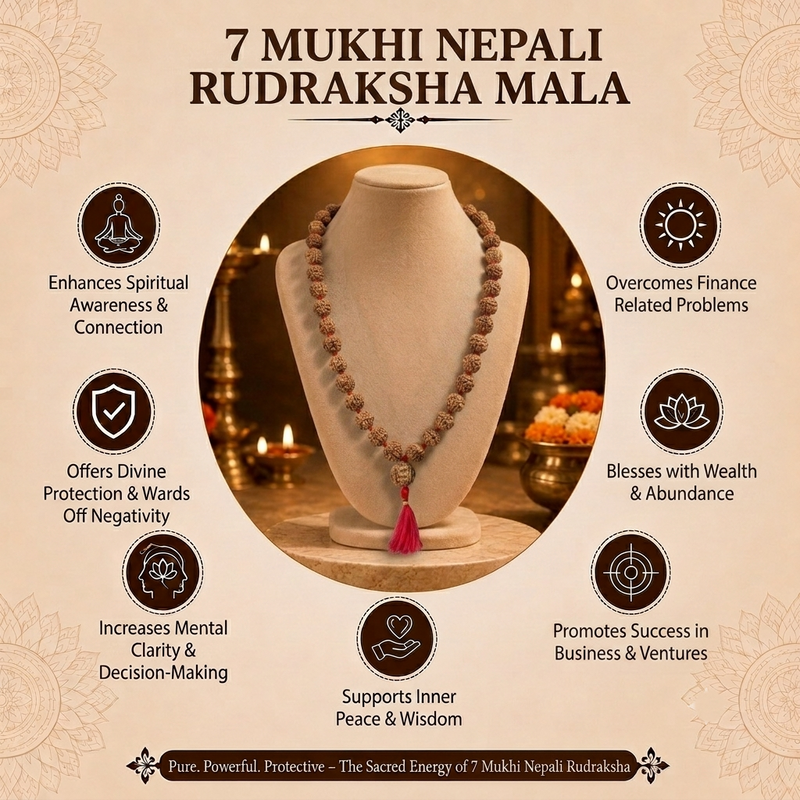 7 Mukhi Nepali Rudraksha Beads Mala