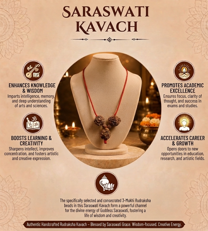 Saraswati Kavach 4-4-6 Mukhi Nepali for Study & Intelligence