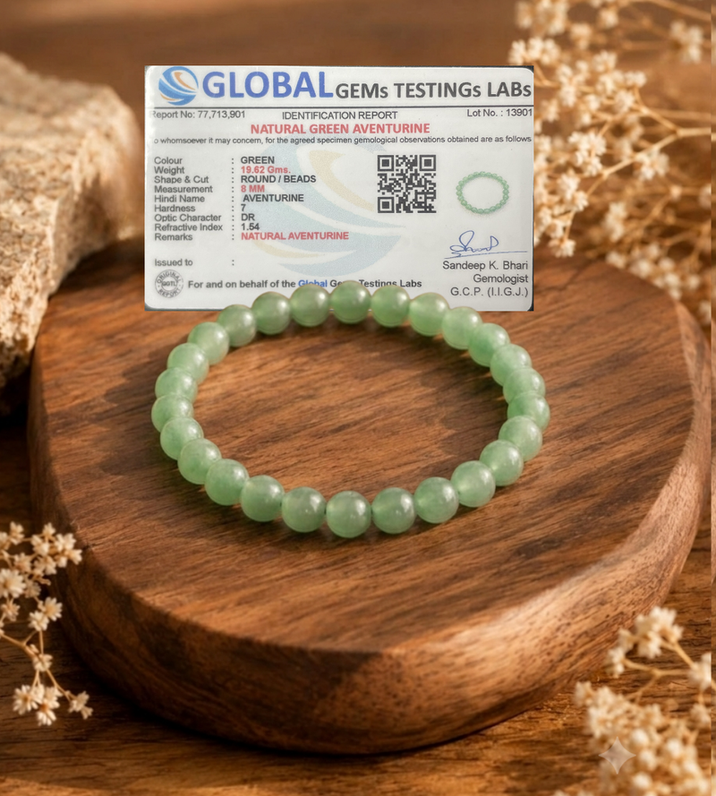 Green Aventurine Bracelet for Luck, Peace & Prosperity