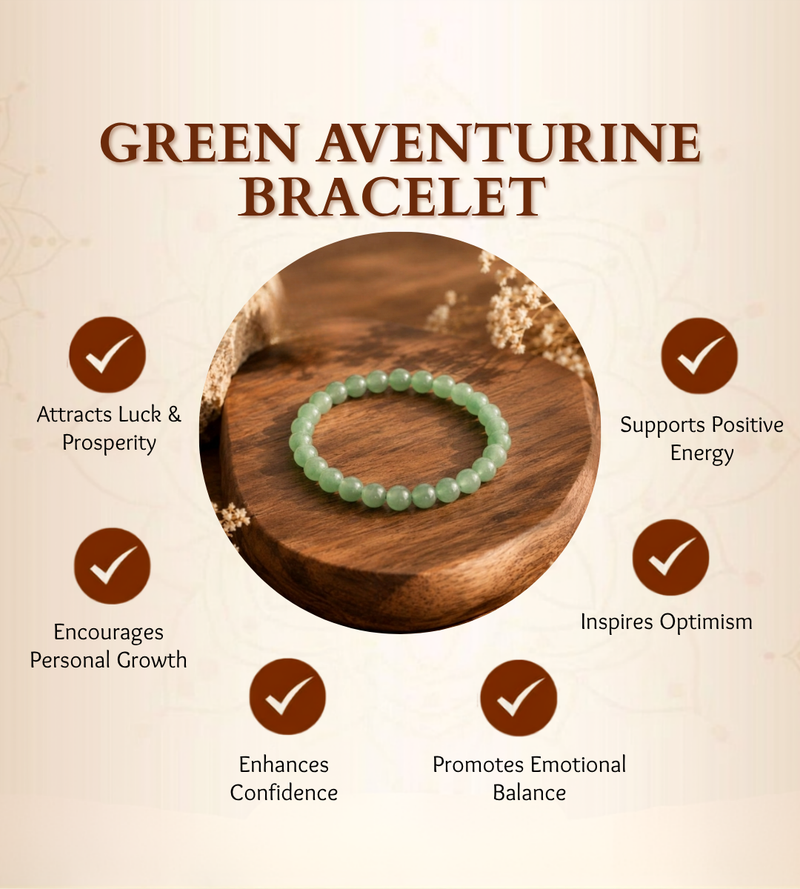 Green Aventurine Bracelet for Luck, Peace & Prosperity