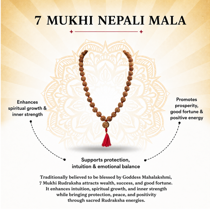 7 Mukhi Nepali Rudraksha Beads Mala
