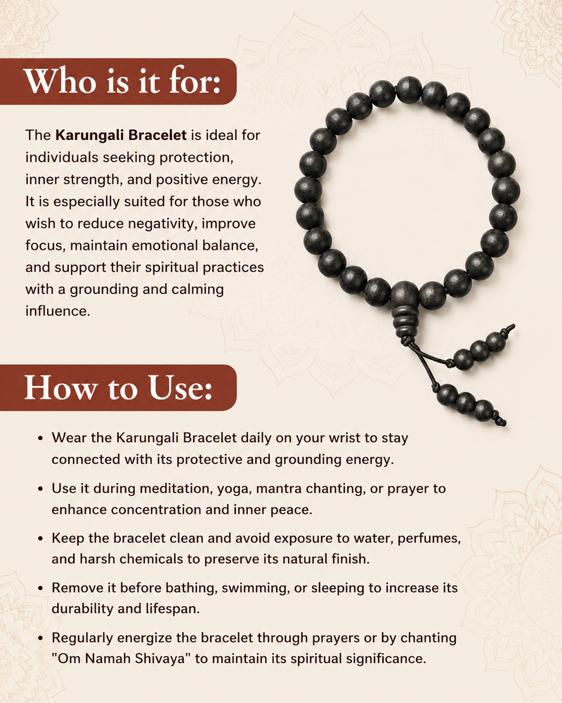 Karungali Bracelet  South Indian for Protection & Energy
