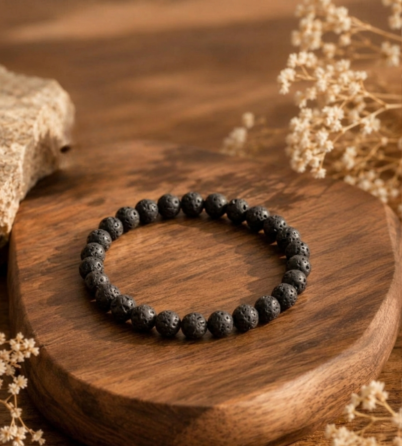 Lava Stone Bracelet for Strength, Stability & Confidence