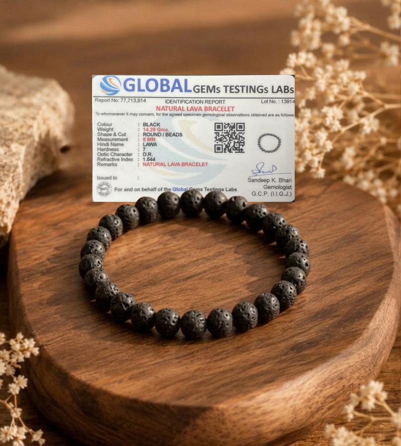 Lava Stone Bracelet for Strength, Stability & Confidence