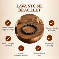 Lava Stone Bracelet for Strength, Stability & Confidence
