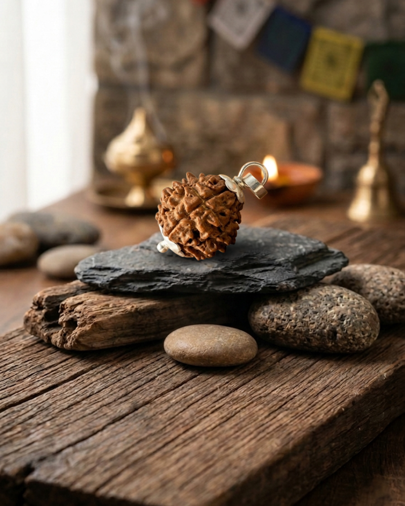 3 Mukhi Nepali Rudraksha with German Silver Cap for Confidence