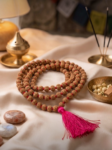 5 Mukhi Indonesian Rudraksha Mala  for Peace & Growth & Calm